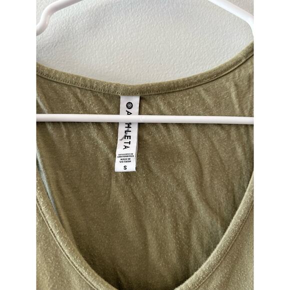 Athleta Dress Women's Small Shadow Olive Della Ruched Side Sleeveless Bodycon - Picture 2 of 6